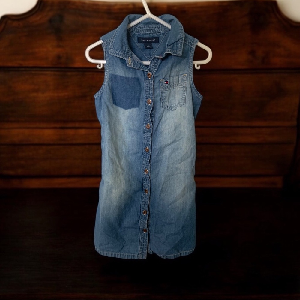 Tommy Hilfiger Blue Denim Kids Casual Dress Girl Age 5